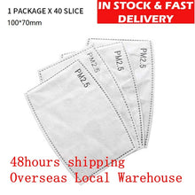 Load image into Gallery viewer, Face Mask Filter 40pc/20pc/10pc PM2.5 Breathing Insert Anti