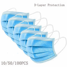 Load image into Gallery viewer, 10/50/100 pcs Anti-Pollution Disposable Protective Face Mask 3 Layer Non