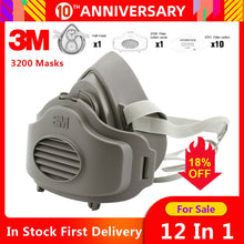 Load image into Gallery viewer, 3M 3200 Masks 3701CN Filter cotton Half Face Dust
